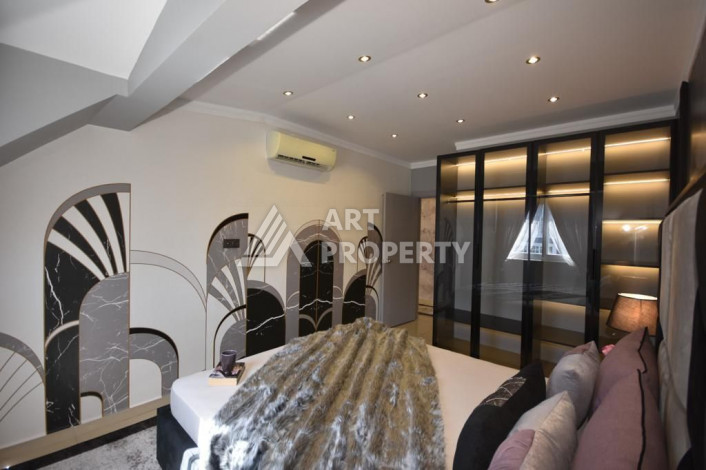 Меблированные двухуровневые апартаменты 2+1 с современным дизайном в Алании, 120м2 - Ракурс 11