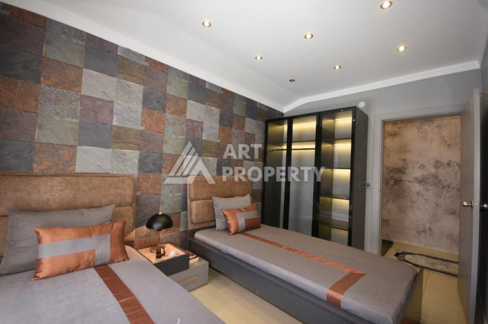 Меблированные двухуровневые апартаменты 2+1 с современным дизайном в Алании, 120м2 - Ракурс 13