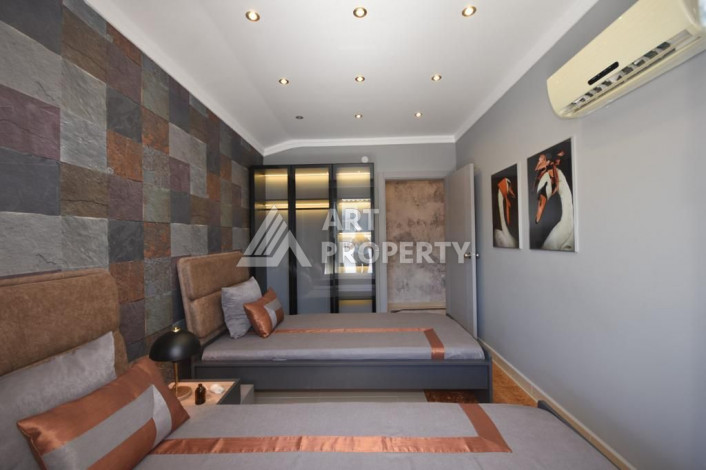 Меблированные двухуровневые апартаменты 2+1 с современным дизайном в Алании, 120м2 - Ракурс 14