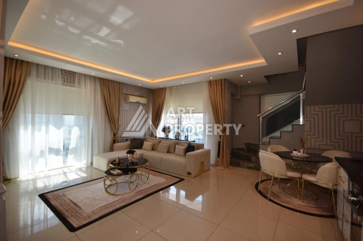 Меблированные двухуровневые апартаменты 2+1 с современным дизайном в Алании, 120м2 - Ракурс 28