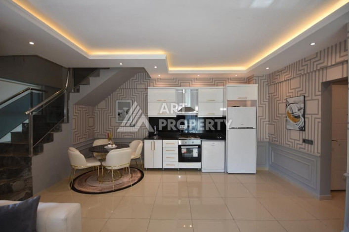 Меблированные двухуровневые апартаменты 2+1 с современным дизайном в Алании, 120м2 - Ракурс 30