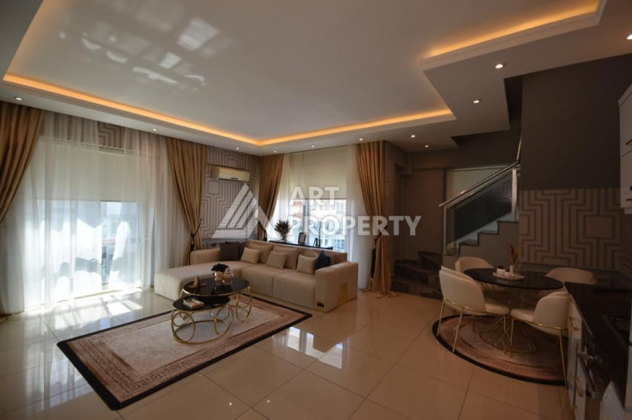 Меблированные двухуровневые апартаменты 2+1 с современным дизайном в Алании, 120м2 - Ракурс 33