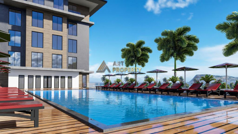 Потрясающий проект на первой береговой линии в районе Оба Алания, 69-74,3 м2 - Ракурс 7