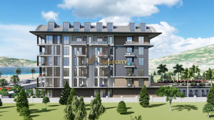 Потрясающий проект на первой береговой линии в районе Оба Алания, 69-74,3 м2 - Ракурс 9