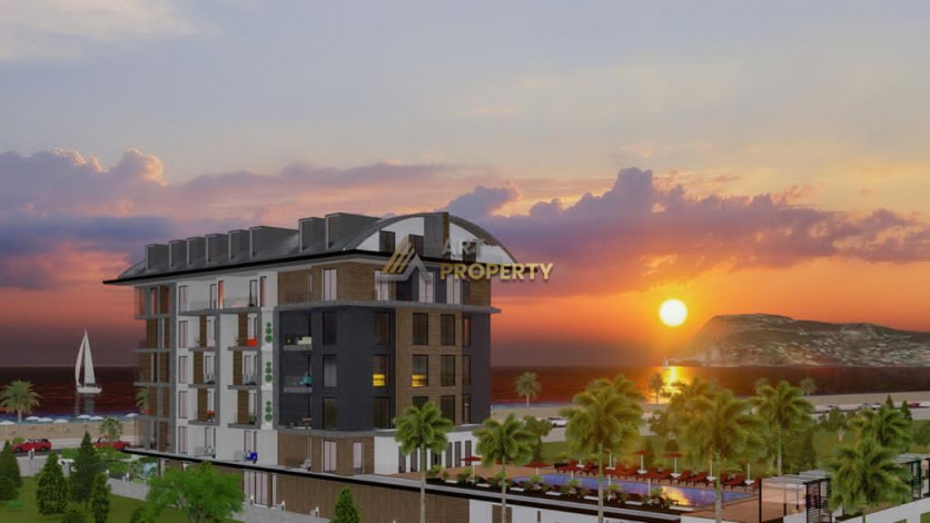 Потрясающий проект на первой береговой линии в районе Оба Алания, 69-74,3 м2 - Ракурс 10