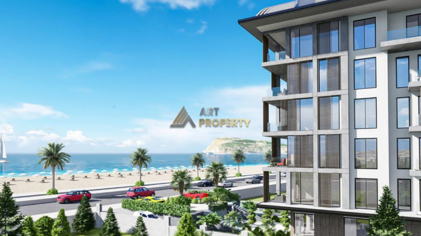 Потрясающий проект на первой береговой линии в районе Оба Алания, 69-74,3 м2 - Ракурс 12