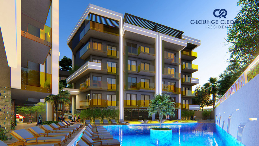 Новый комплекс с развитой инфраструктурой и различными планировками квартир всего в 350 м от знаменитого пляжа Клеопатры, 54-120 м2 - Ракурс 19