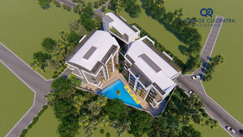 Новый комплекс с развитой инфраструктурой и различными планировками квартир всего в 350 м от знаменитого пляжа Клеопатры, 54-120 м2 - Ракурс 24