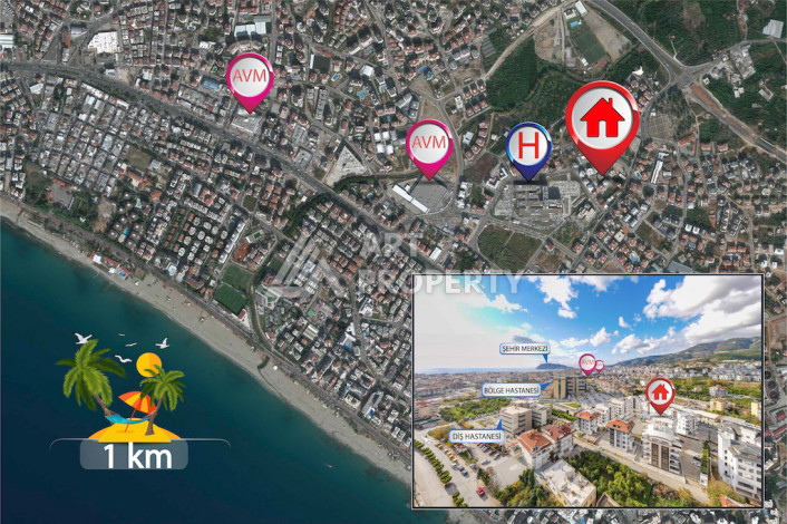 Роскошная двухуровневая квартира 3+1, расположенная в быстро развивающемся районе - верхняя Оба - Ракурс 29