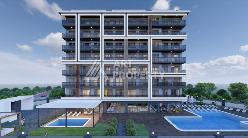 Апартаменты в шикарном новом комплексе в районе Авсаллар планировки 1+1, 57м2 - Ракурс 0