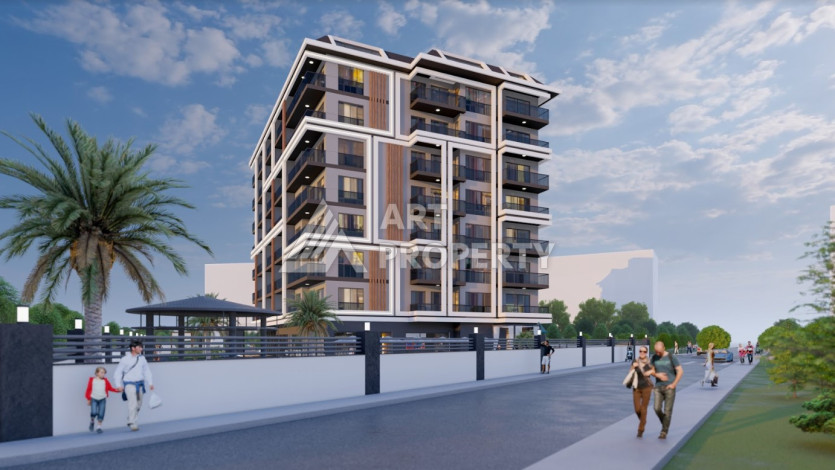 Апартаменты в шикарном новом комплексе в районе Авсаллар планировки 1+1, 57м2 - Ракурс 5