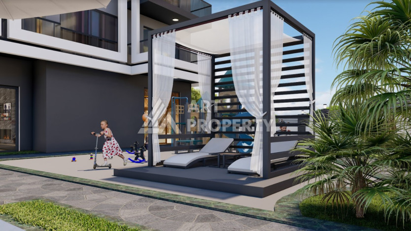 Апартаменты в шикарном новом комплексе в районе Авсаллар планировки 1+1, 57м2 - Ракурс 6