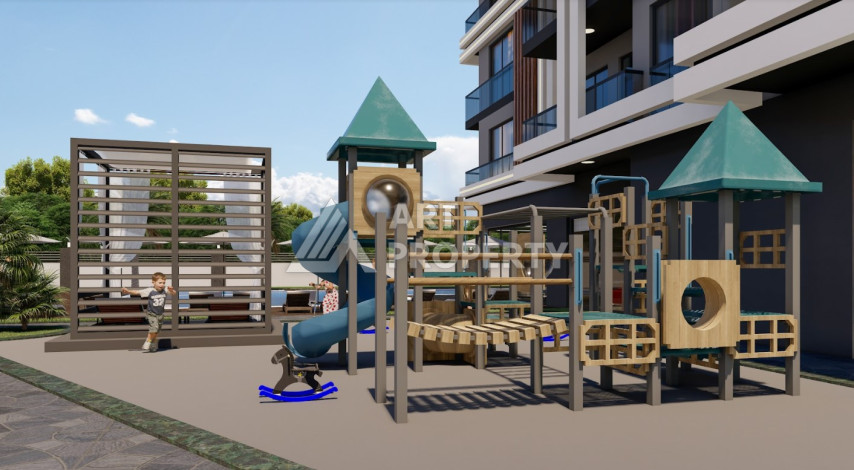 Апартаменты в шикарном новом комплексе в районе Авсаллар планировки 1+1, 57м2 - Ракурс 7