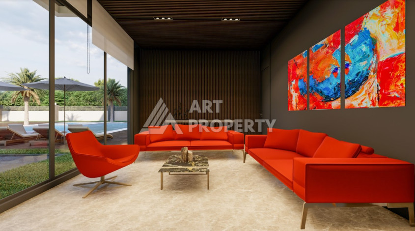 Апартаменты в шикарном новом комплексе в районе Авсаллар планировки 1+1, 57м2 - Ракурс 12