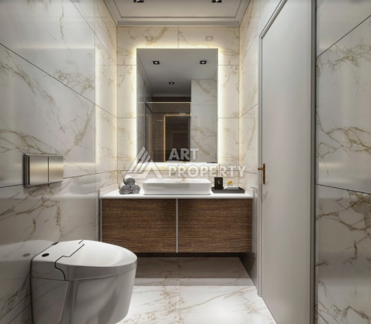 Апартаменты в шикарном новом комплексе в районе Авсаллар планировки 1+1, 57м2 - Ракурс 24