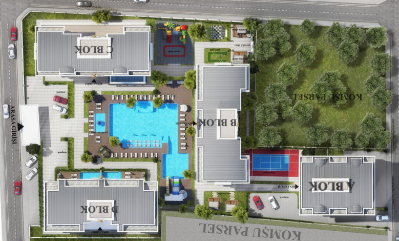 Роскошный новый проект на этапе строительства в районе Оба, 48-277 м2 - Ракурс 12