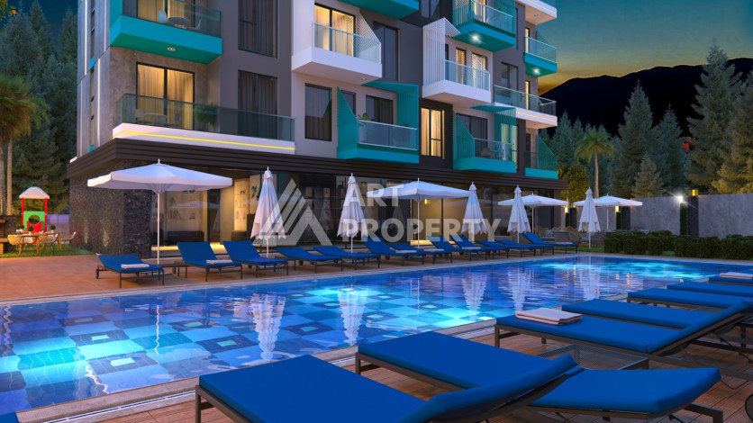 Комфортный и жилой комлекс в Алании на этапе строительства - Ракурс 10