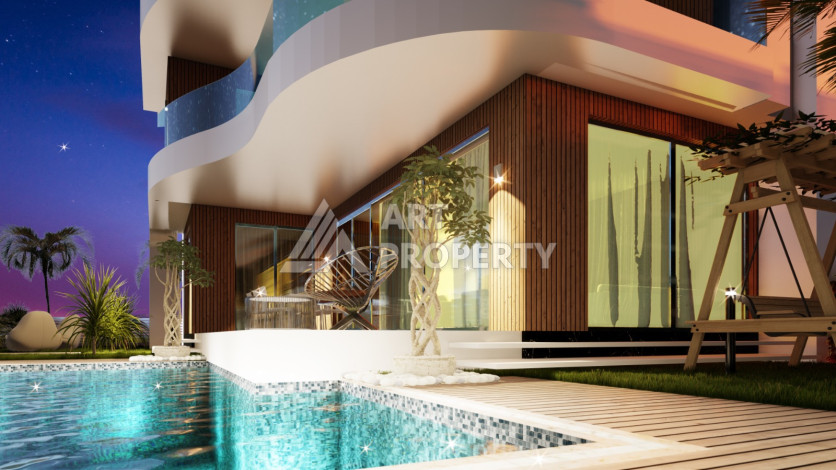 Роскошный проект вилл в районе Оба с возможностью оформления гражданства, 200 м2 - Ракурс 19