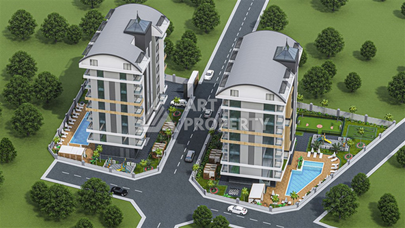 Комплекс с развитой инфраструктурой на этапе строительства в Авсалларе! - Ракурс 2