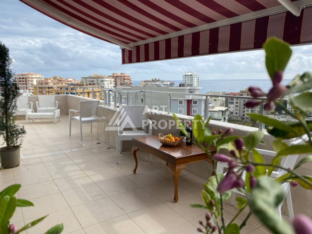 Квартира с шикарной террасой и видом на город и море в районе Махмутлар планировки 2+1, 110м2 - Ракурс 7