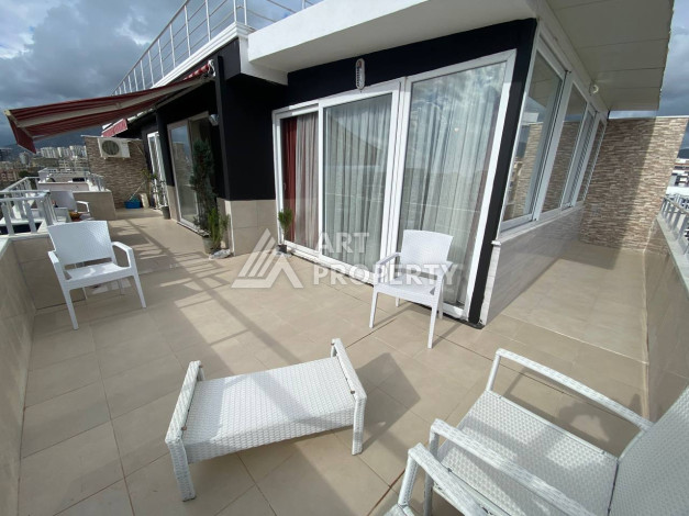 Квартира с шикарной террасой и видом на город и море в районе Махмутлар планировки 2+1, 110м2 - Ракурс 11