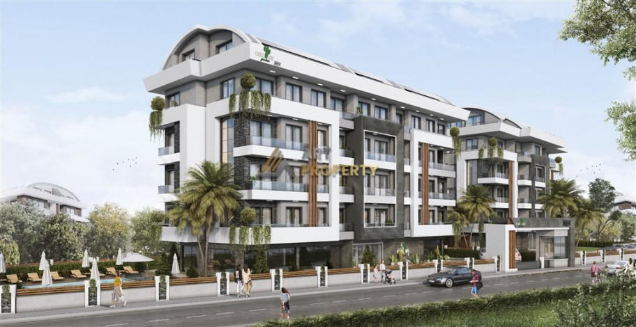 Строящийся комплекс с панорамой на горы в районе Оба, Алания, площадью 46-200 м2 - Ракурс 5