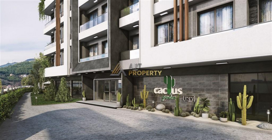 Строящийся комплекс с панорамой на горы в районе Оба, Алания, площадью 46-200 м2 - Ракурс 7