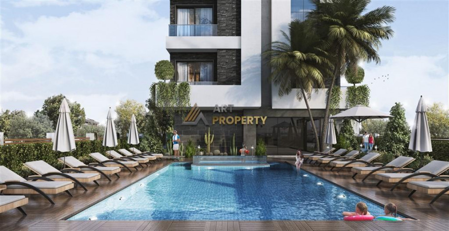 Строящийся комплекс с панорамой на горы в районе Оба, Алания, площадью 46-200 м2 - Ракурс 8