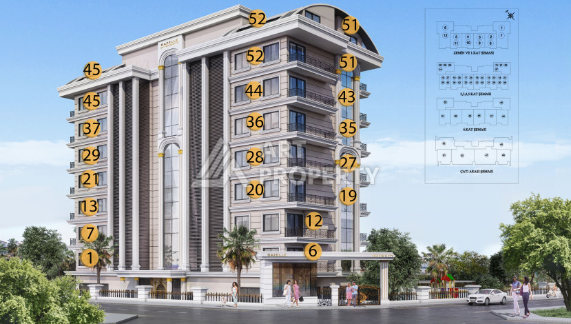 Инвестиционный проект в Демирташе с различными планировками квартир! - Ракурс 13