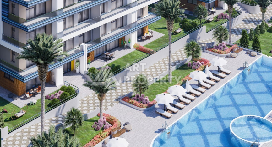 Квартира в потрясающем новом комплексе в районе Каргыджак планировки 1+1, 62м2 - Ракурс 13