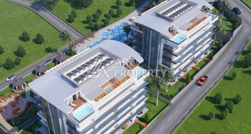 Квартира в потрясающем новом комплексе в районе Каргыджак планировки 1+1, 62м2 - Ракурс 16