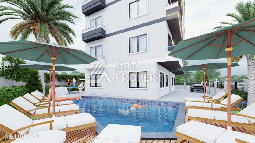 Проект на этапе строительства в Авсалларе, с квартирами 2+1, 3+1 и 4+1 по приятным ценам! - Ракурс 5