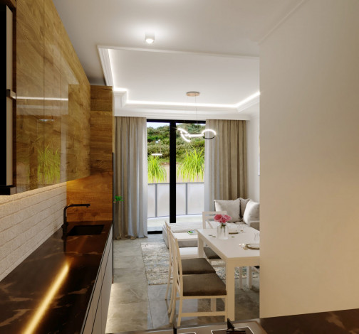 Квартиры различных планировок в новом комплексе на этапе строительства в тихом месте района Махмутлар, 53-78 м2 - Ракурс 12