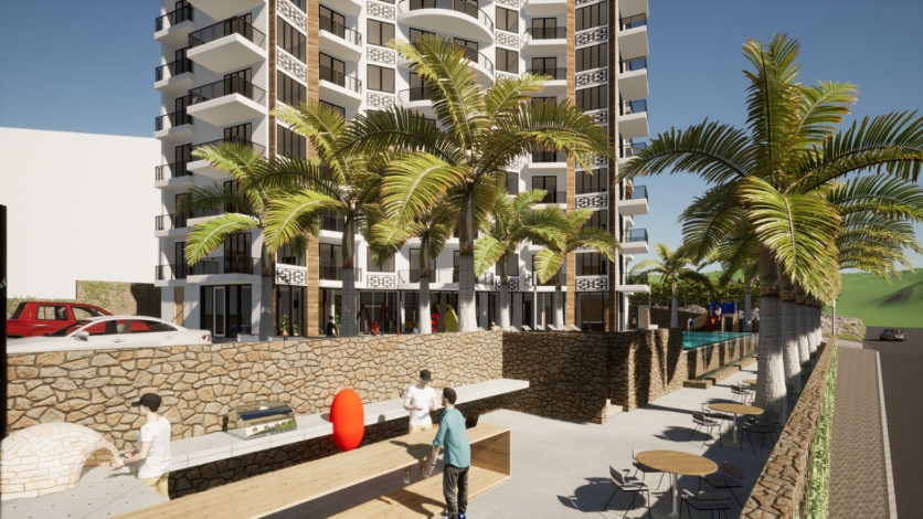 Квартиры различных планировок в новом комплексе на этапе строительства в тихом месте района Махмутлар, 53-78 м2 - Ракурс 30