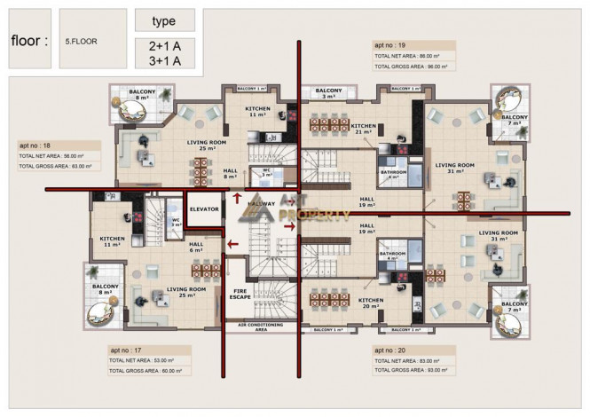 Новый инвестиционный проект с отличным расположением в самом популярном районе Аланьи – Махмутлар. - Ракурс 8