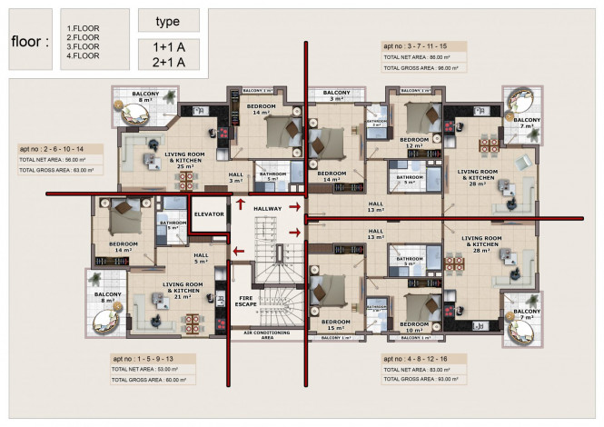 Новый инвестиционный проект с отличным расположением в самом популярном районе Аланьи – Махмутлар. - Ракурс 12