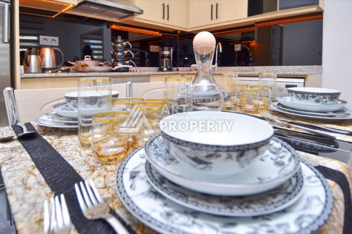 Стильные меблированные апартаменты планировки 2+1 в районе Махмутлар, 100м2 - Ракурс 8