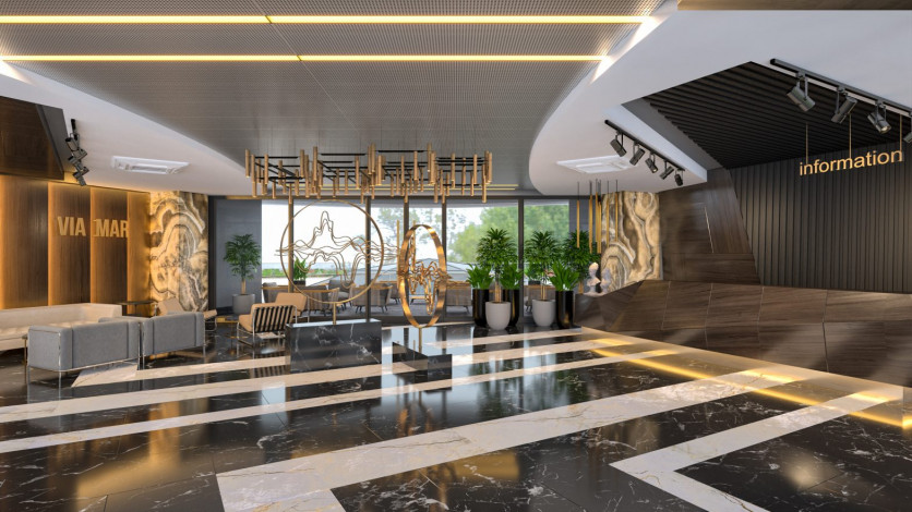 Необыкновенный комплекс на берегу Средиземного моря в районе Каргыджак, Алания. - Ракурс 11