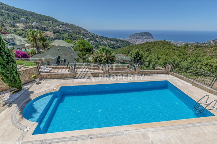 Великолепная вилла с восхитительным видом на Средиземное море и Аланью планировки 4+1! - Ракурс 5
