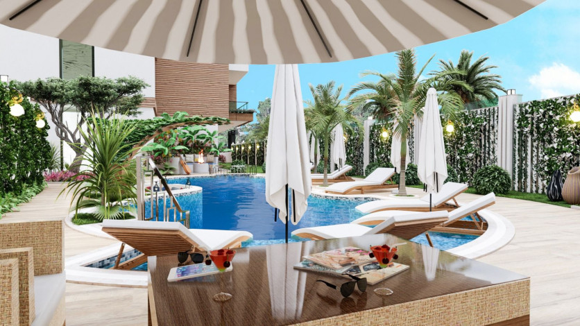 Новый проект в самом сердце Аланьи рядом с пляжем Клеопатра, 56 – 100 м2 - Ракурс 13