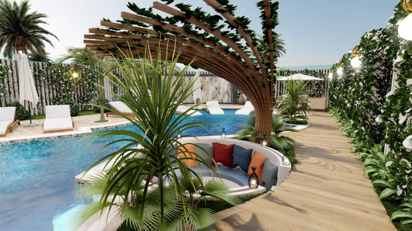 Новый проект в самом сердце Аланьи рядом с пляжем Клеопатра, 56 – 100 м2 - Ракурс 16