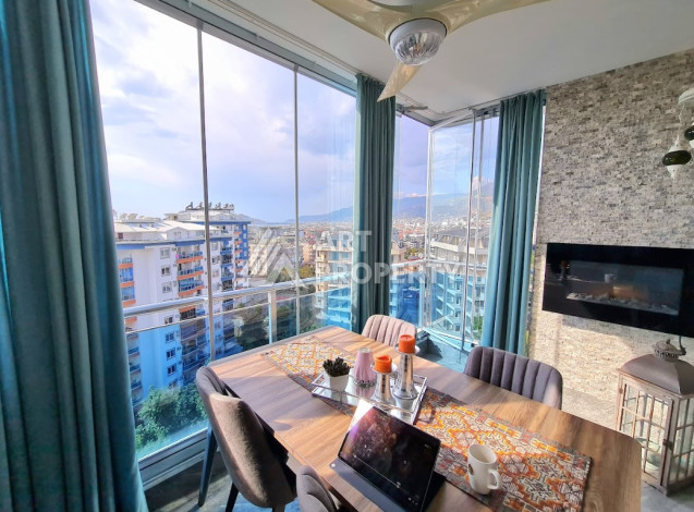 Дуплекс с большой террасой планировки 3+1 в районе Оба, 180м2 - Ракурс 2