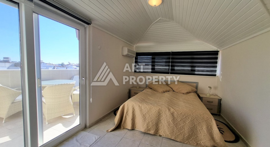 Двухуровневая квартира с мебелью и бытовой техникой в районе Оба, планировка 3+1, 125м2 - Ракурс 12