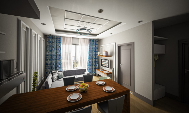 Новый жилой комплекс в Махмутлар со своим собственным пляжем, 60-110 м2 - Ракурс 13