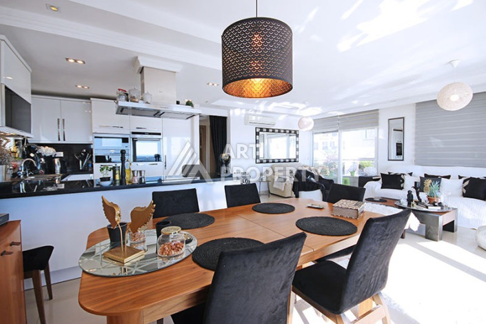 Невероятный дуплекс с видом на Средиземное море планировки 4+1 с хамамом в районе Конаклы, 300м2 - Ракурс 16