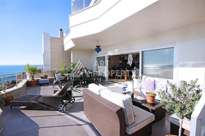 Невероятный дуплекс с видом на Средиземное море планировки 4+1 с хамамом в районе Конаклы, 300м2 - Ракурс 19