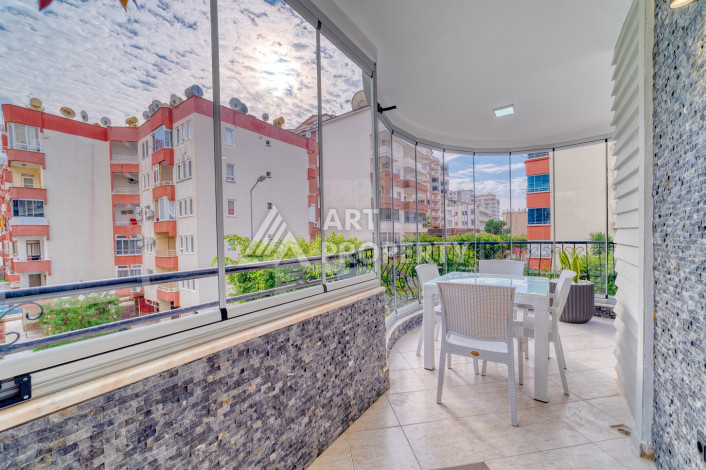 Шикарная меблированная квартира 2+1, 110м2, всего в 300 метрах от моря, в районе Махмутлар - Ракурс 15