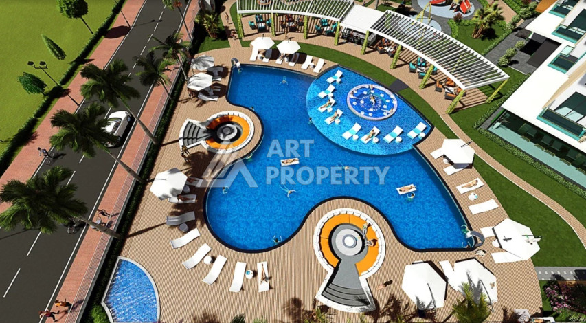 Апартаменты в роскошном комплексе с богатой инфраструктурой планировки 2+1, 80м2 - Ракурс 2