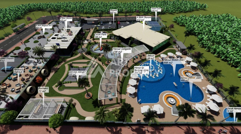 Апартаменты в роскошном комплексе с богатой инфраструктурой планировки 2+1, 80м2 - Ракурс 3