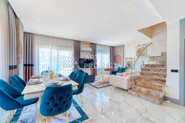 Двухуровневые апартаменты в новом комплексе планировки 2+1 в районе Оба, 100м2 - Ракурс 7